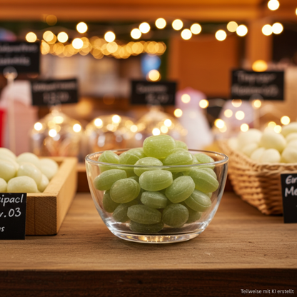 Zuckerfreie Eukalyptus Menthol Bonbons Kräuterbonbons Nahaufnahme