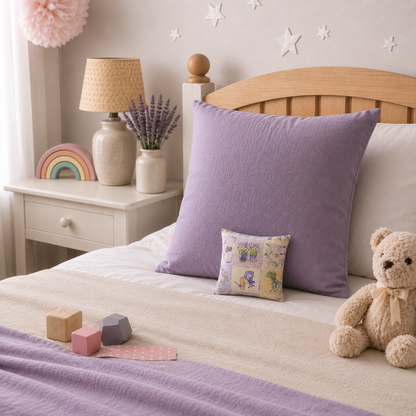 Lavender pillow beige - hand-sewn