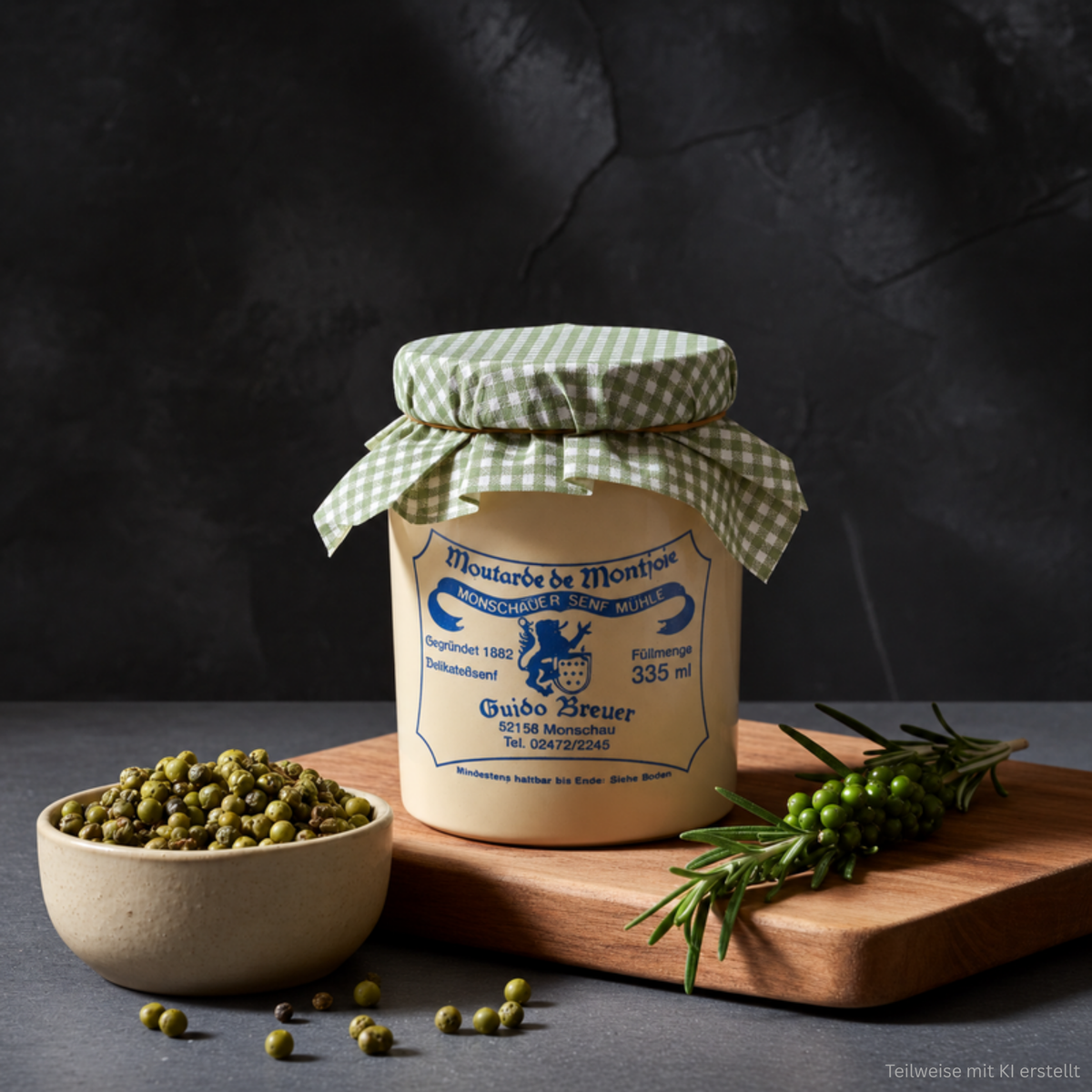 Grüner-Pfeffer-Senf - Monschauer Senf - 335 ml