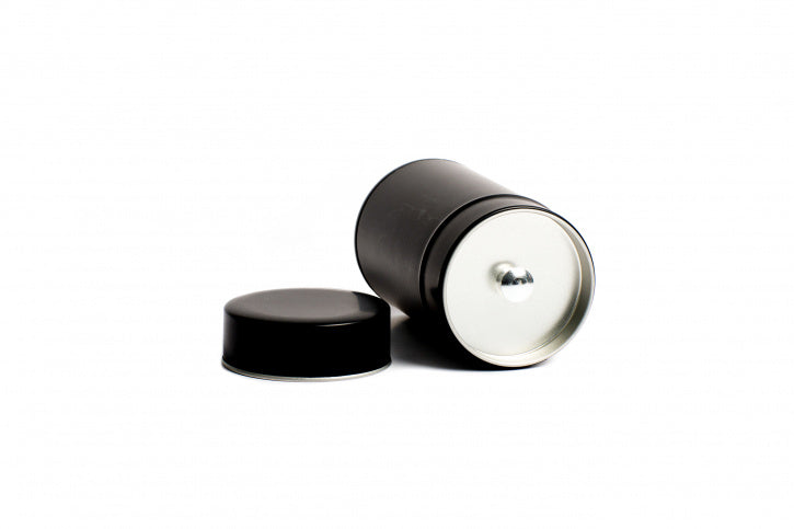 Runde Teedose - Kräuterdose schwarz