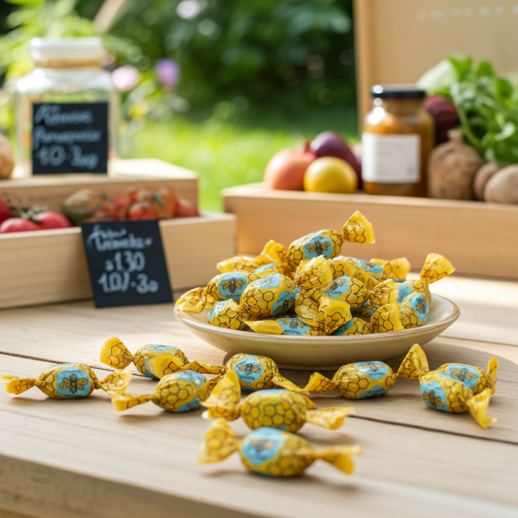 Honig-Bonbons gefüllt und gewickelt- Kräuterbonbons weitere Ansicht