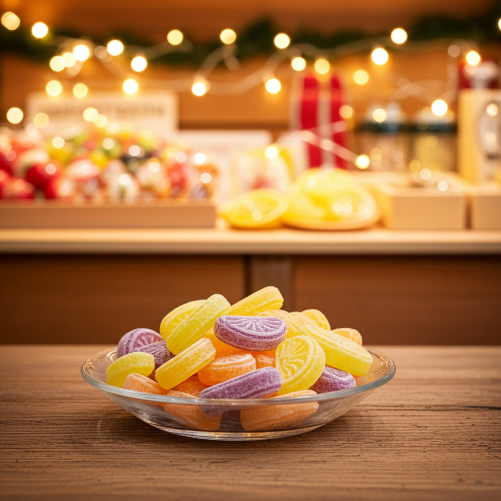 Orange-Zitrone Schnitten Fruchtbonbons Verpackung