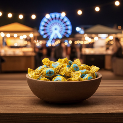 Honig-Bonbons gefüllt und gewickelt- Kräuterbonbons Nahaufnahme