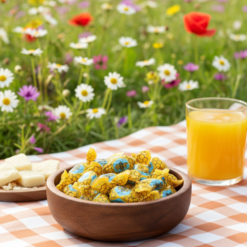 Honig-Bonbons gefüllt und gewickelt- Kräuterbonbons Produktbild